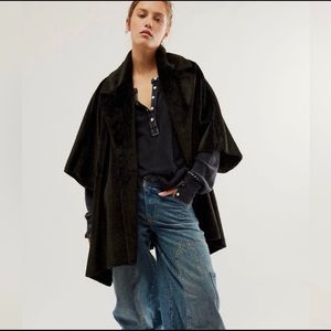 NWT Free People Starlett Faux Fur Poncho